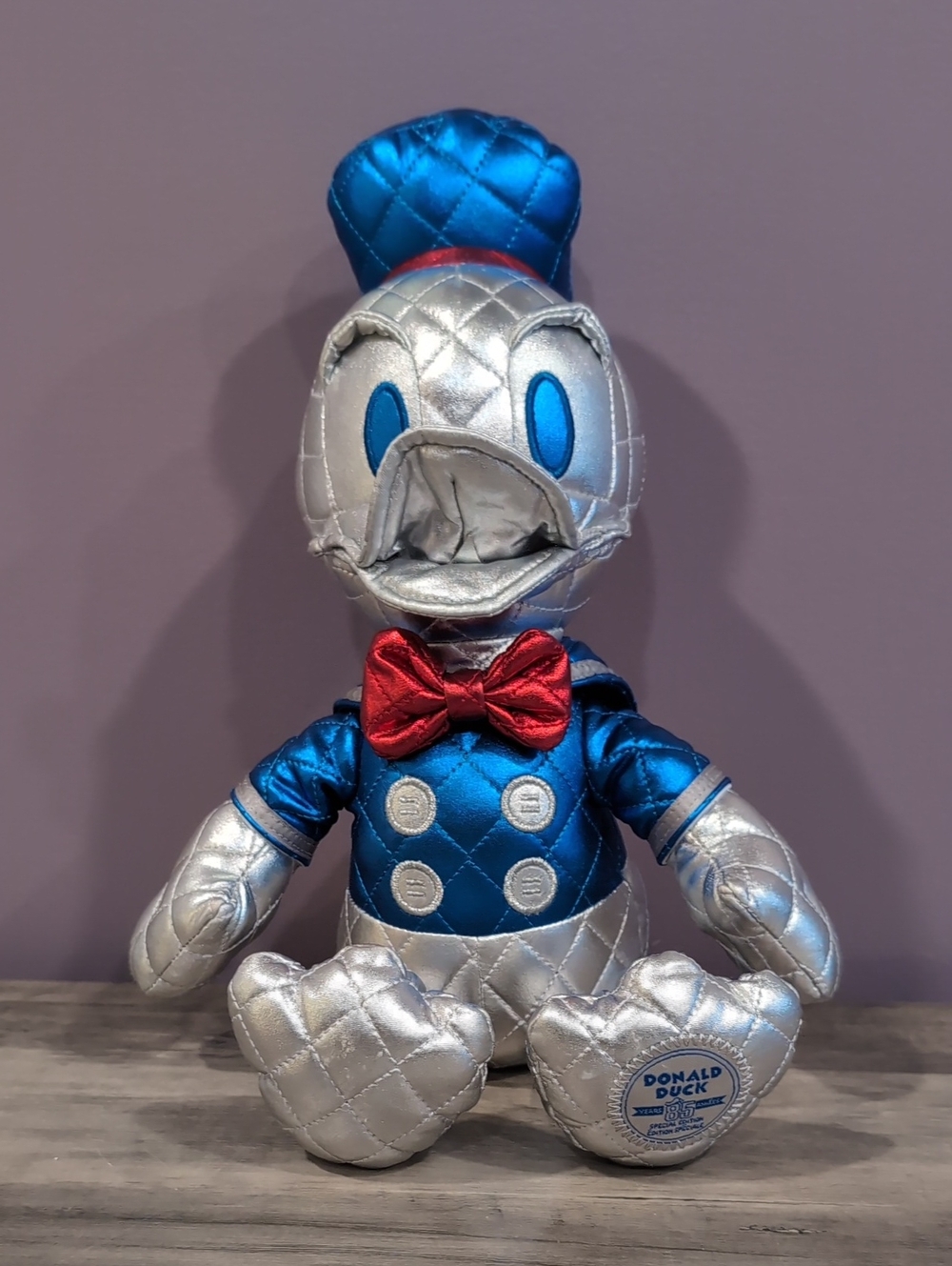 Disney Donald Duck Quilted Metallic Plush. 85th Anniversary Plus